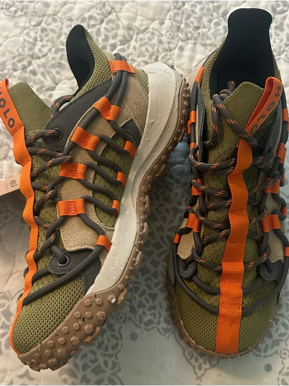 Halo Olive Green & Bright Orange Trail Sneakers - Women's Athletic Shoes